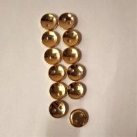 12er Set Knöpfe klein goldfarben vintage
