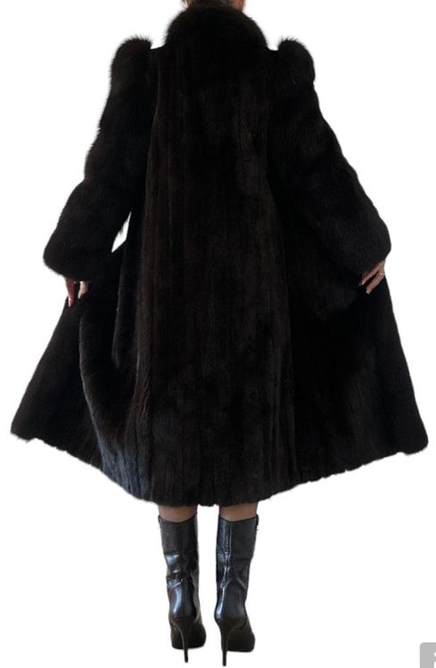 Superbe Manteau En Vison Véritable - Marque Ben Khan - Taille S - Marron - État Impeccable