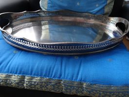 ANTIQUE SHEFFIELD SILVER PLATED TRAY 46x30 Serviertablett