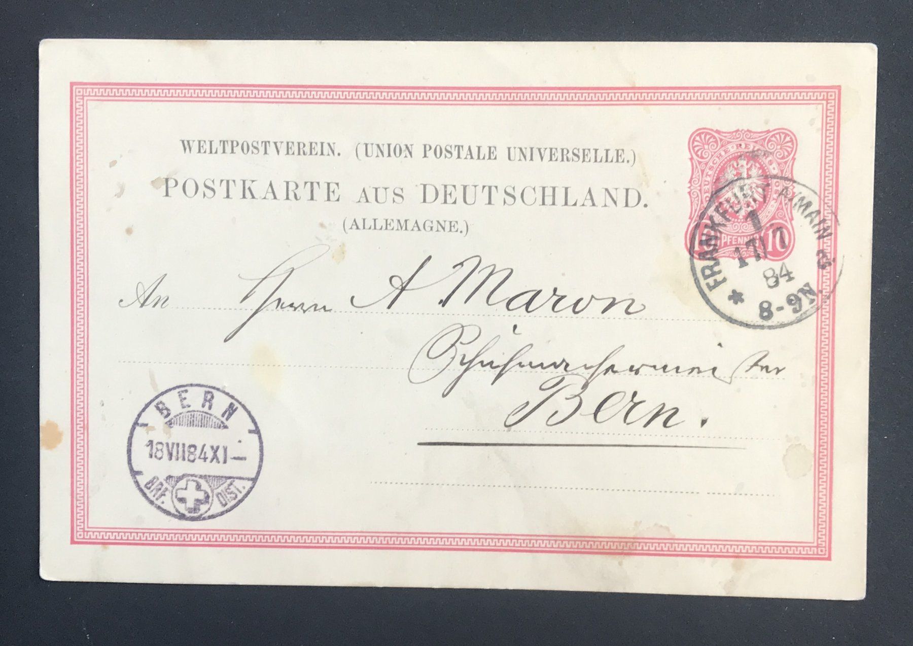Tutti i francobolli: POSTKARTE DEUTSCHLAND 1884 – Usato da Ostermundigen venduto da Kari1937