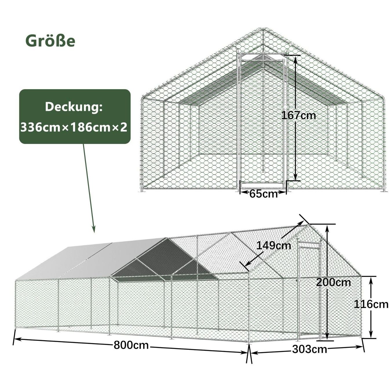 Cages, transport & sécurité: Hühnerstall 3x8x2m mit Dach – Neuf avec emballage d'origine à Bottighofen par zaap 3