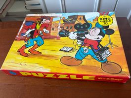 GOOFY UND MICKY IM WILDEN WESTEN vintage KING PUZZLE 70 pcs