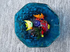 Aus der Glasvitrine: MDINA Glas-Schale aus Malta, Unikat