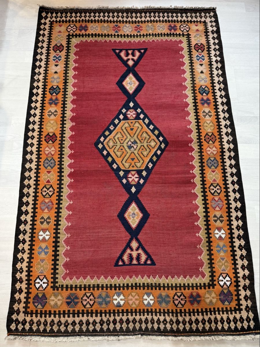 Kelim Teppiche: Orientteppich, Kelim Vintage Look, 140x86 – Gebraucht aus Büron von Filadefia-888 1