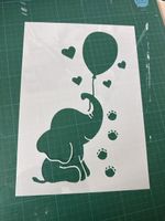 Schablonen Set Elefant Natur Frau mit Hund neu