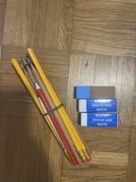 Set Bleistifte und Radiergummis