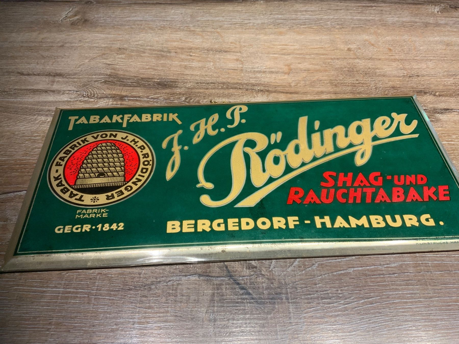 Schilder: Antikes J.H.P. Rödinger Tabak-Schild, – Gebraucht aus Willisau von Minali 2