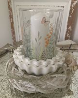 Arrangement, Hand gemacht mit Windlicht
