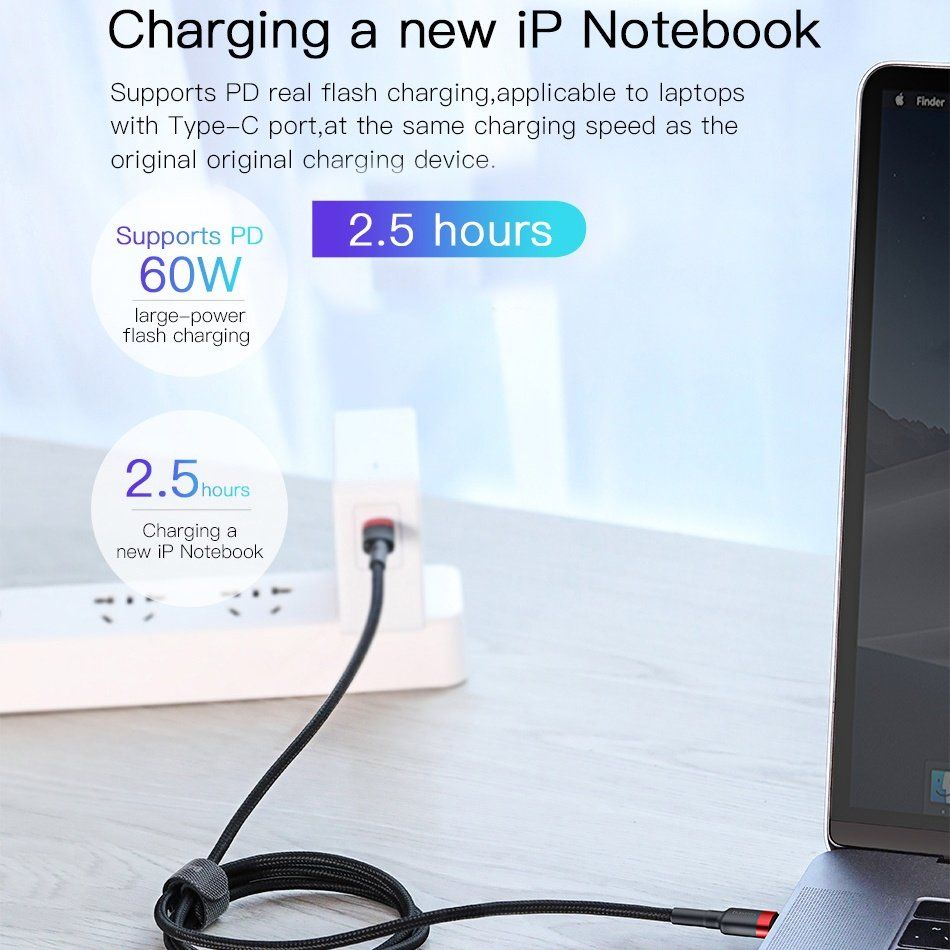 Cavi: Baseus Cafule Cable 100cm Type-C vers Type-C PD2.0 60W 3A – Nuovo e nell'imballaggio originale da Morges venduto da DigiAC 2