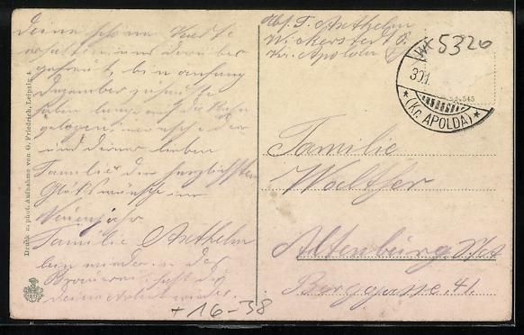 Cartoline postali: Grusskarten-AK Apolda, Totalansicht aus  – Usato da Berlin venduto da bartko-reher 1