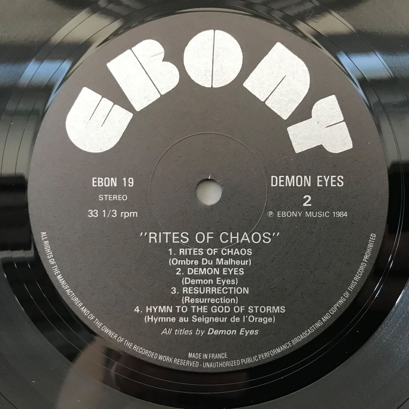 Dischi in vinile: Demon Eyes - Rites Of Chaos – Usato da Aesch BL venduto da BlueMusicRecords 3