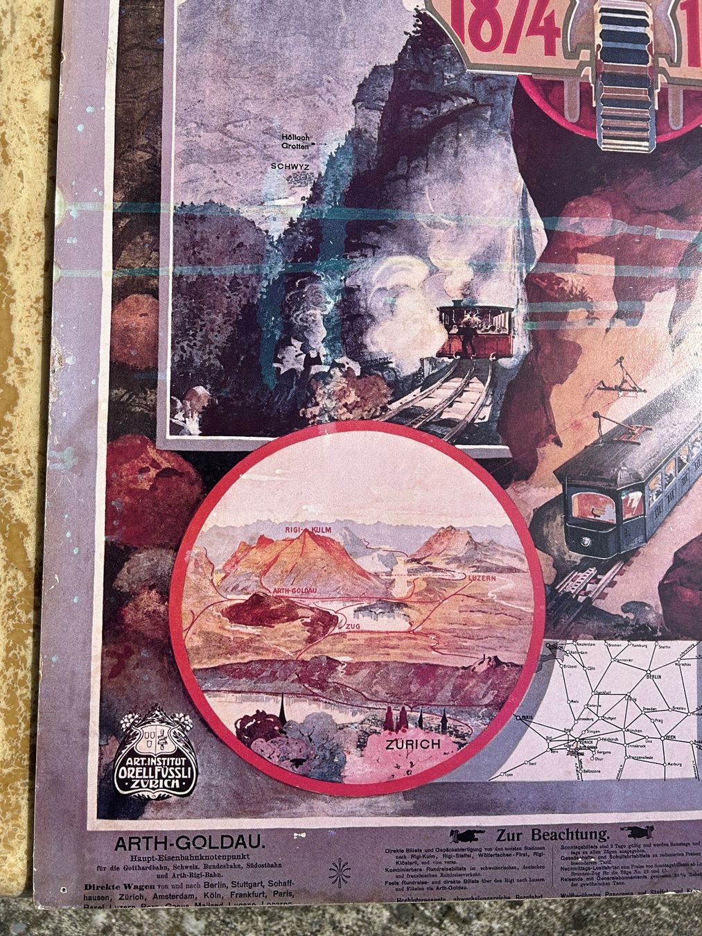 Foto & Immagini: Werbeplakat Rigi Bahn via Arth- Goldau – Usato da Goldau venduto da Taburettli_Brocante 3