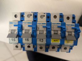 Hager Leitungsschutzschalter MCN013 / 2X MCS13C / 2X MCN006
