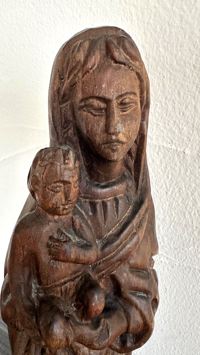 Statuette: Madonna / Maria mit Kind Holzfigur  44 cm – Usato da Zürich venduto da brazerola 3
