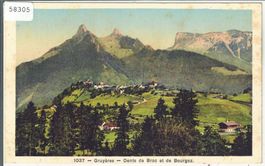 Gruyeres - Dents de Broc et de Bourgoz - Litho