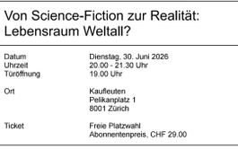 NZZ Live mit Thomas Zurbuchen, HEUTE 30.6. 20h Kaufleuten