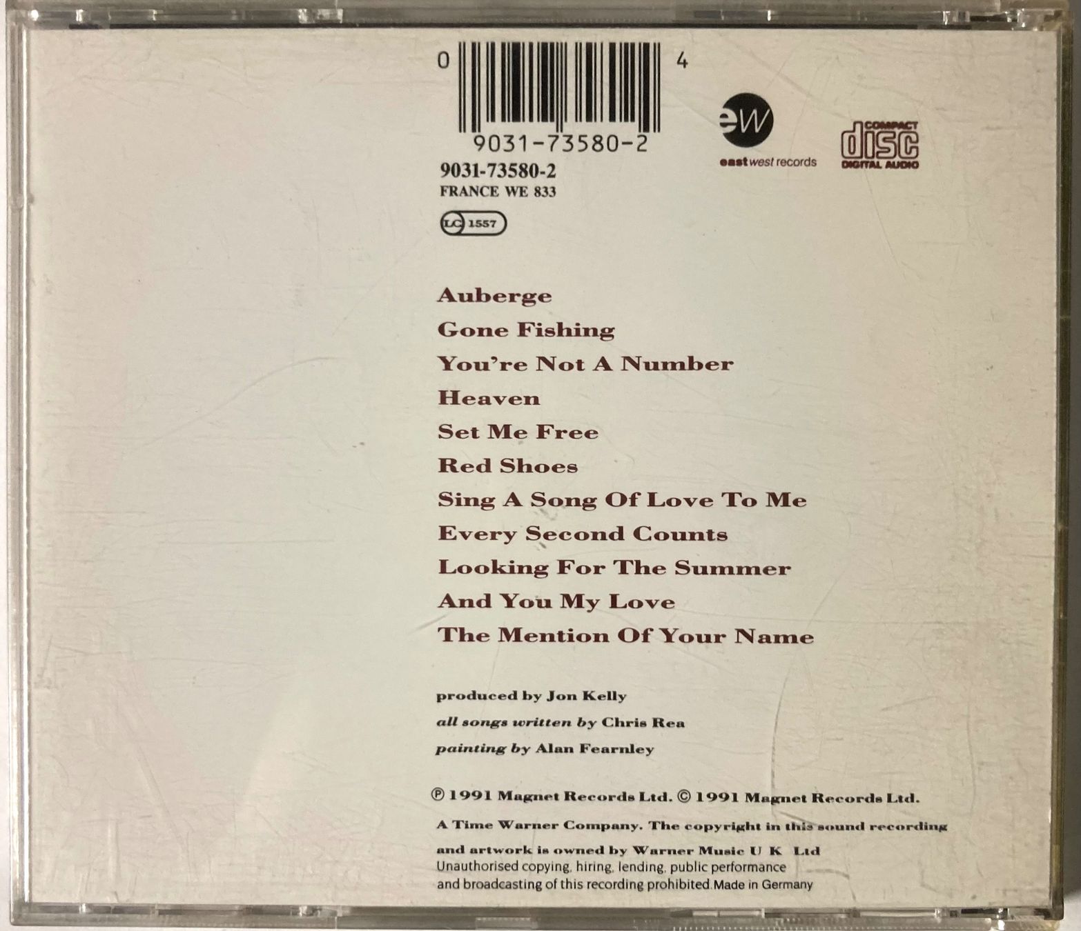 CD: CHRIS REA - AUBERGE – Usato da Poliez-Pittet venduto da Newtown-Records 1