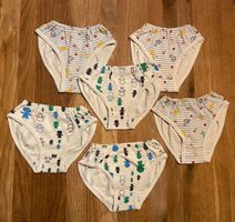 6 Mädchenslips, Baumwolle, ohne Gummirand, 104cm