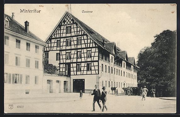Cartoline postali: Winterthur, Caserne mit Strasse und Vers – Usato da Berlin venduto da bartko-reher