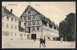 Winterthur, Caserne mit Strasse und Vers