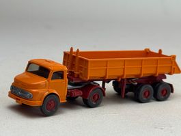 EB- Wiking Mercedes 1413 Pritschen Kipper Sattelzug orange