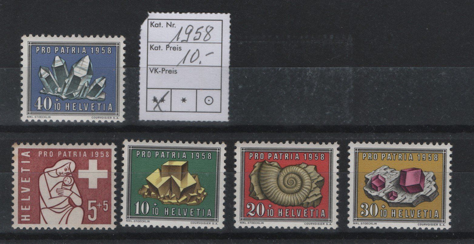 Tutti i francobolli: Serie Pro Patria 1958 / 100% Postfrisch – Nuovo (secondo la descrizione) da Gordola venduto da tist