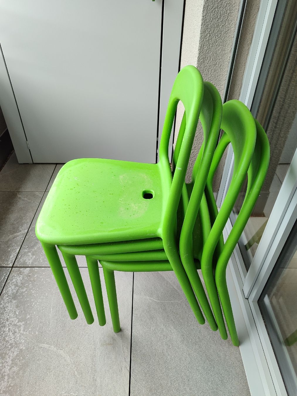 Ikea Sedie: 4x Stuhl Grün, stapelbar – Usato da Bettwiesen venduto da tuemian 2