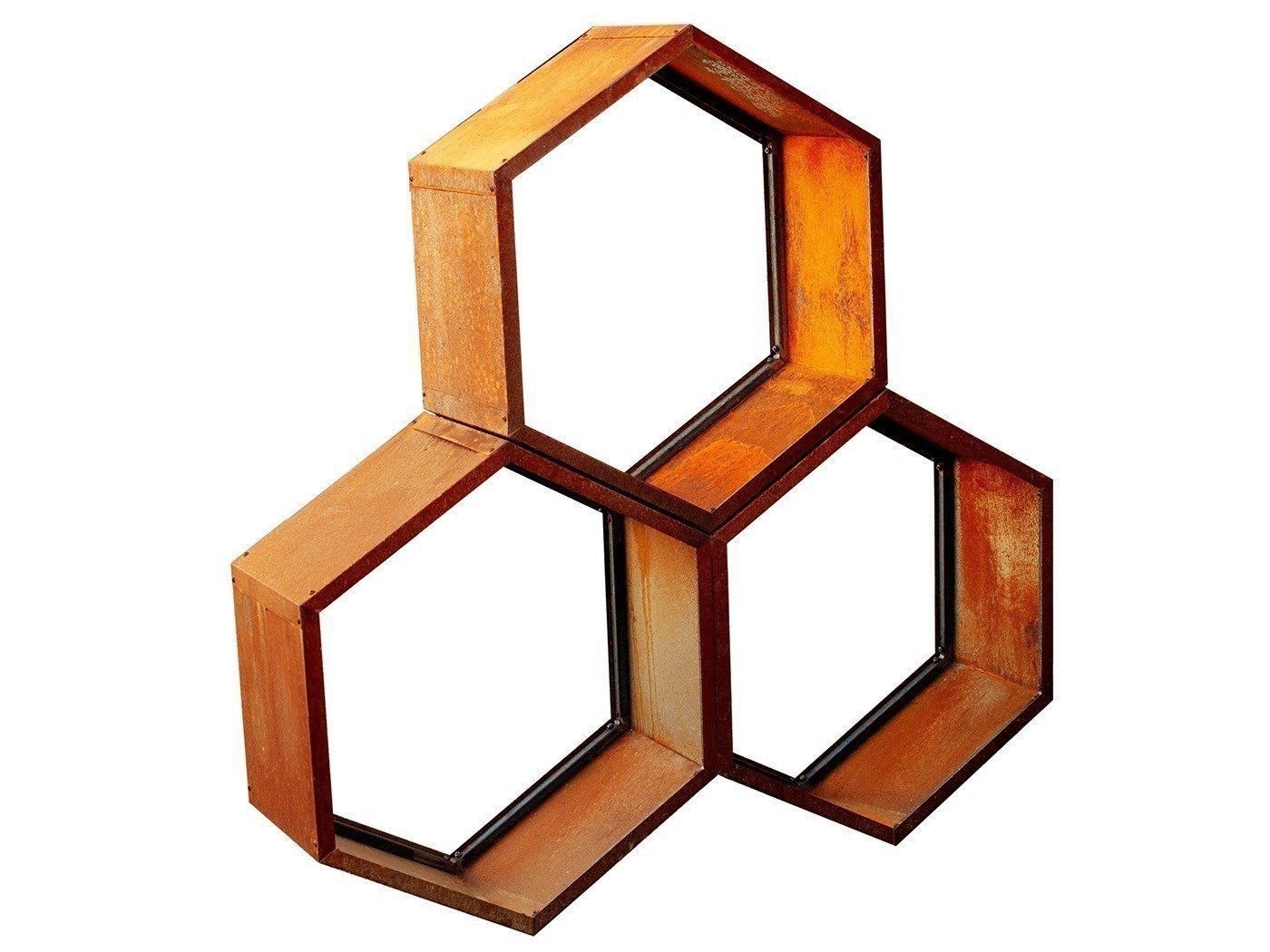 Scaffali: Kaminholzregal Cortenstahl 6-Eck – Nuovo e nell'imballaggio originale da Döttingen venduto da Comu7700 3