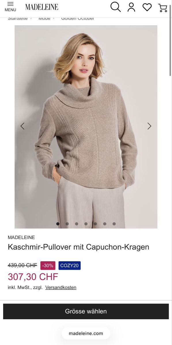 Madeleine Pullover & Sweatshirts: Madeleine Kaschmir Pullover Beige Rollkragen Gr. 38/40 M – Gebraucht aus Staad SG von Chirrari 5
