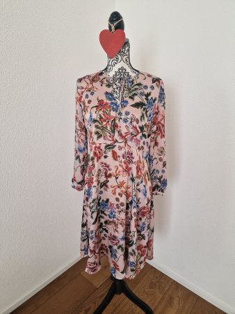 Kleid Blumenmuster rosa Hallhuber Grösse M 38 neuwertig