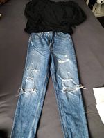 Jeans & Langarm Bluse/Shirt