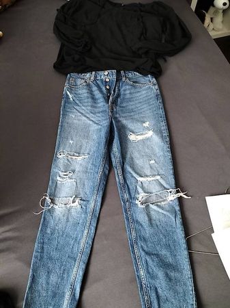 Jeans & Langarm Bluse/Shirt