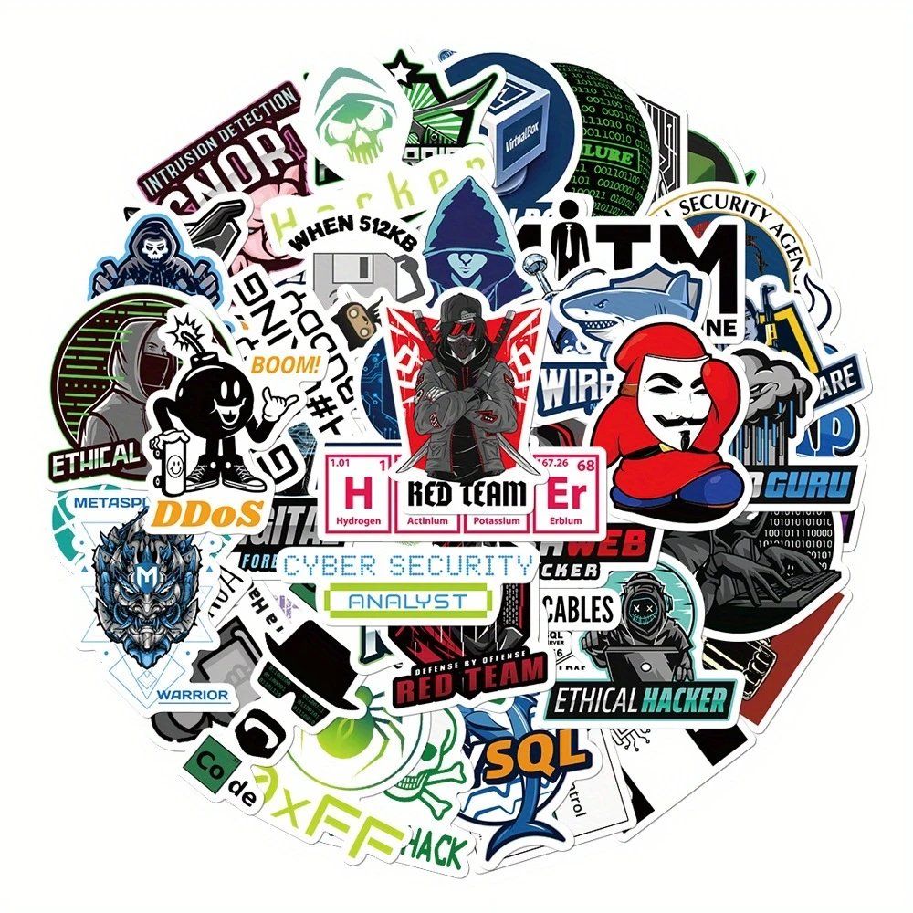 Aufkleber: 50 Stk. Sticker Aufkleber - Hacker und Programmier – Neu und originalverpackt aus St.Gallen von Mr.Stickers 6