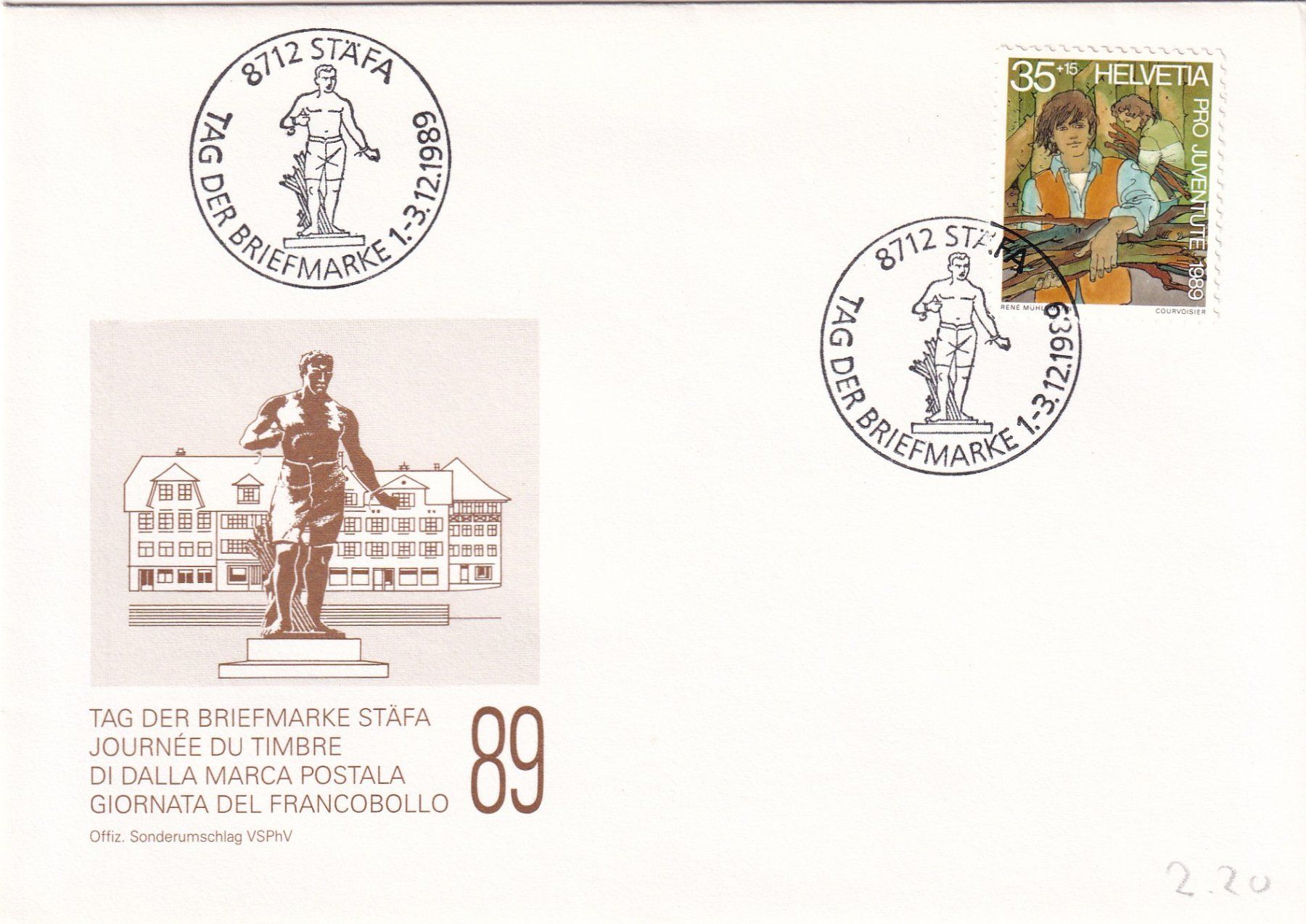 Tutti i francobolli: Tag der Briefmarke 1989 Stäfa 1.-3.12.1989 – Nuovo (secondo la descrizione) da Birsfelden venduto da chr_yq2g