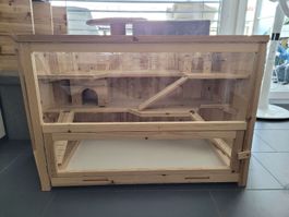 Holz Kleintierkäfig mit mehreren Ebenen