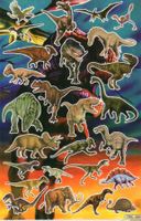 Dinosaurier Aufkleber Sticker 1 Bogen 27 x 18 cm Tiere A446