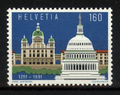 Tutti i francobolli: 1991 Schweiz/USA ** (1) – Nuovo (secondo la descrizione) da Willisau venduto da Vollstempel