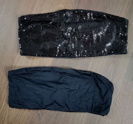 2 St. Schwarze Bandeau Tops Gr. XS/S
