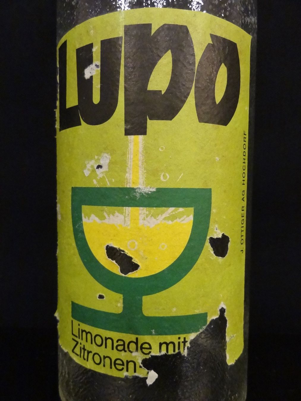 Verres, cruches & bouteilles: alte Flasche LUPO LIMONADE 1963 – D'occasion à Kerzers par Flaschenposten 1