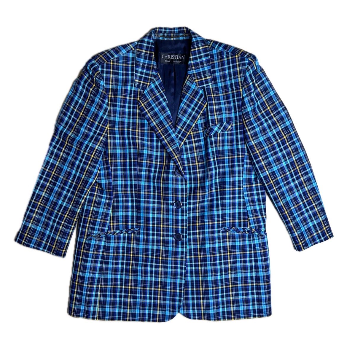 Jacken: Colorful Checkered Blazer with 3/4 Sleeves – Gebraucht aus St. Gallen von look-twice