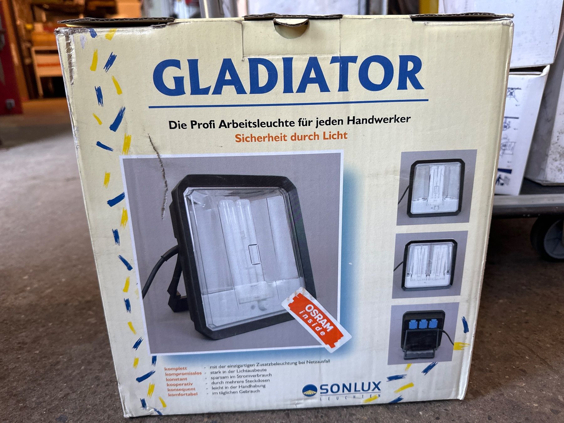 Lampen: neue Profi Arbeitsleuchte von Gladiator – Neu und originalverpackt aus Necker von liq24