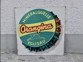 TOLLES ALTES BLECHSCHILD ORANGINA