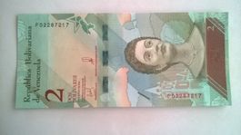Billet banque Venezuela 2 Bolivars (Perroquet)15/01/2018 UNC