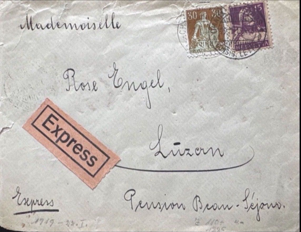Tutti i francobolli: Schweiz Express Brief 1919 Luzern Stempel – Usato da birsfelden venduto da tim0444