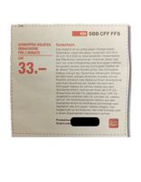 Schnupper-Halbtax SBB Gutschein für 33.-