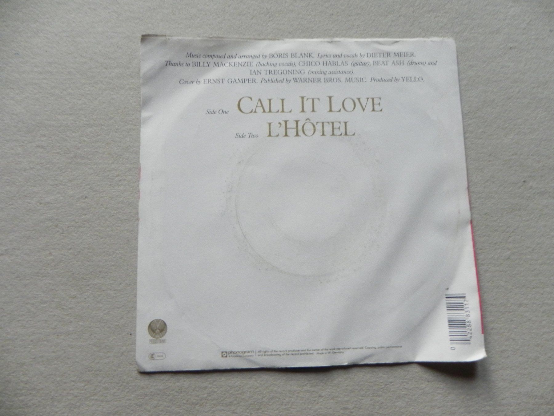 Dischi in vinile: Single 7" CH Duo Yello 1987 Meier / Blank Hit : Call it Love – Usato da Siebnen venduto da krimsie 1