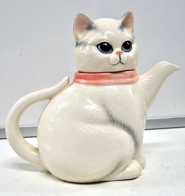 Théière Ancienne Price & Kensington - Chat Noir - Faïence Anglaise 1980