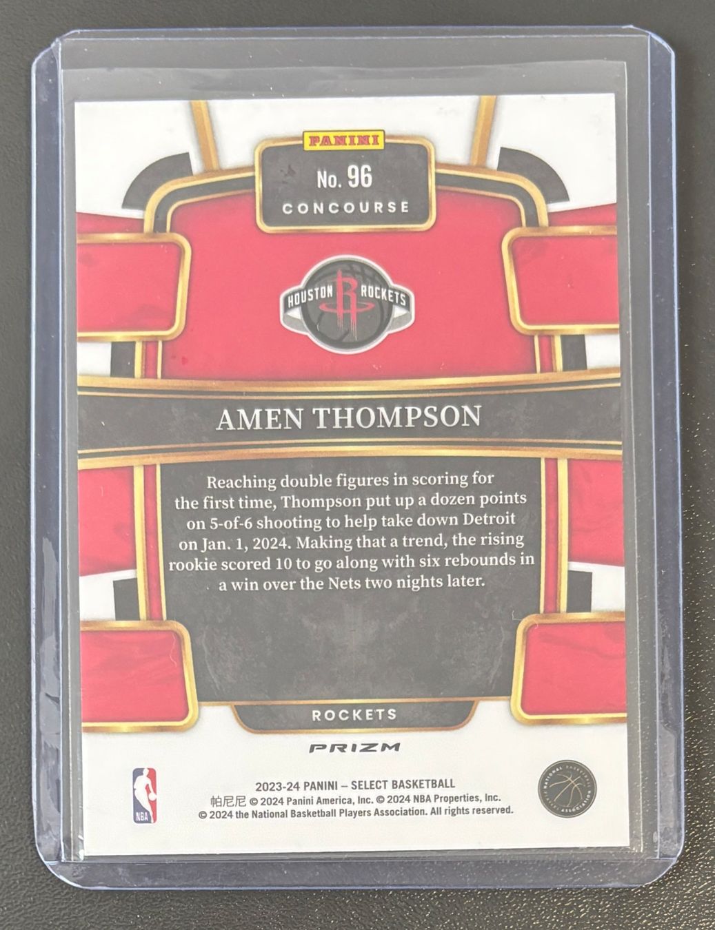 Nba Sammelbilder & Trading cards: NBA Amen Thompson 2023 Select Silver Prizm Parallel Rookie – Neu (gemäss Beschreibung) aus Muri b. Bern von winningloser 1