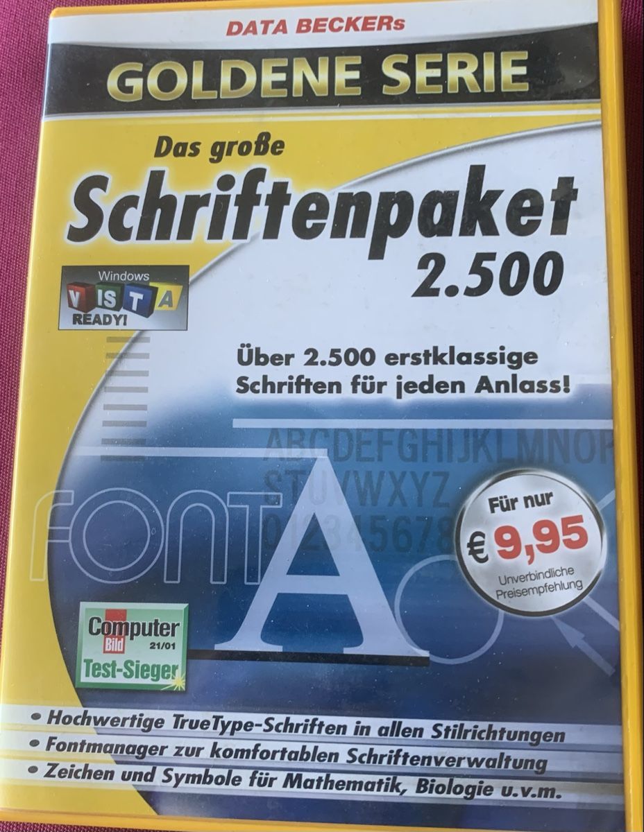 PCs: Das grosse Schriftenpaket 2.500 neu – Neu und originalverpackt aus Zürich von bopeja