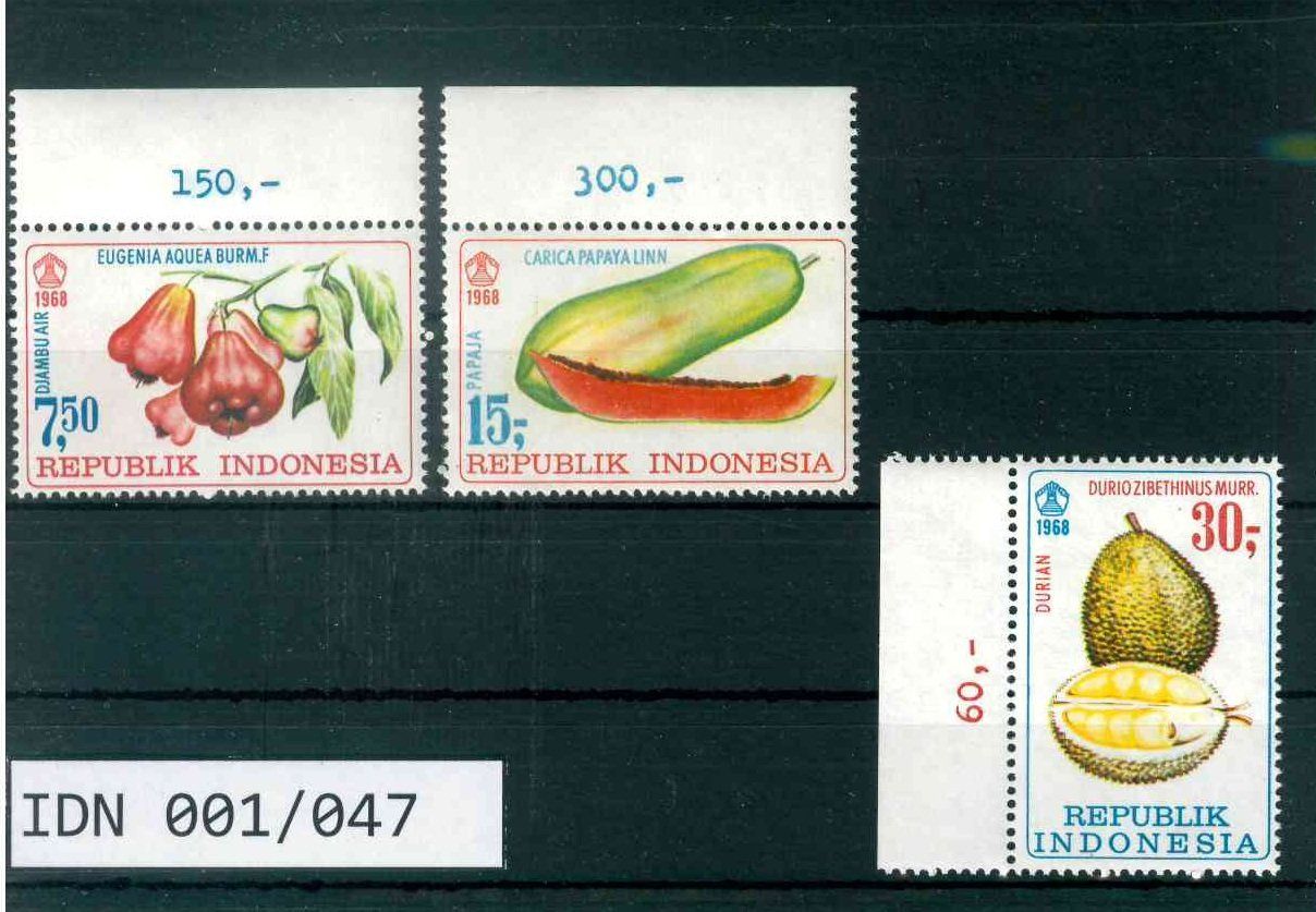 Tutti i francobolli: INDONESIEN 3 BRIEFMARKEN FRÜCHTE – Nuovo (secondo la descrizione) da Marly venduto da Stampfinder